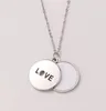 FedEx Personlig Round Lovers Halsband Party Favor Sublimation Blanks Love Carved Clavicle Chain DIY Heat Transfer Heart Hollow Neck Smycken