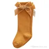 Ins Bebek Kız Güz Çorap Moda İspanyol Tarzı Kadife Büyük Yay Uzun Çocuklar Ile Prenses Diz Çorap Bebek Dolunay Dolunay Örgü Çorap D021