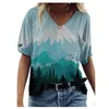 3D Landscape Printing Women T Shirts Short Sleeve Loose Casual ops Oversized Ladies ee Plus Size 3XL Summer Shirt 210526
