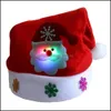 Berets hattar kepsar hattar, halsdukar Handskar Fashion Aessories LED Christmas Lights Up Cap Santa Snow Doll Elanden Xmas för ADT Kid År Festiv