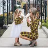 Moeder Dochter Bijpassende Shirt Jurk Kleding Vrouwen Kid Tule Meisje Jurken Herfst Plaid Meisjes Kleding Vestidos Casual3613684