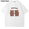 Mäns t-shirt plastbjörnar tryckta sommar kortärmad hip hop oversize bomull casual hajuku streetwear top tee t-tröjor 210601