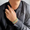Link Chain Luxurious Rhinestone Luminous Cuba Bracelet Creativity Charm For Men Hip-hop Rapper Party Jewelry Shine Rock Accessories Gifts Fa