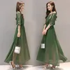 Vintage Long Chiffon Summer Dress Women Loose Casual Beach Lady Office es for Elegant Party Female 210514