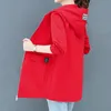معاطف الخندق النسائي أزياء النساء ربيع الخريف معطف بالإضافة إلى حجم 4XL مقنعين الرياح الرياح الفضفاض