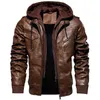 Veste d'hiver Hommes Militaire Survêtement Polaire Tactique En Cuir Vestes Hommes Mode Biker Moto PU Manteaux Jaqueta Masculino 210818