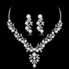 Mode bruids sieraden ketting oorbel sets bruiloft accessoires Headpieces 2 in 1 Crystal Rhinestone Party