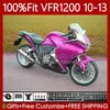 Bodys Injektion för Honda Crossstourer VFR1200F VFR Glossy Rose 1200 RR CC 2010 2011 2012 2013 76NO.100 VFR1200RR VFR-1200 10-13 VFR1200X VFR1200 F x 10 11 12 13 FAIRING