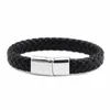 Bracelets de charme keorma 2021 jóias 18cm-24cm punk preto/marrom masculino de couro pulseira de couro liga de zinco manchas de fivela magnética Moda Bangl