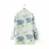 Frauen Tie Dye Druck Zweireiher Casual Anzug Mantel Weibliche Lange Hülse Oberbekleidung Mode Dame Lose Tops C935 210430