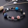 Beaded Strands Handmade Universe Galaxy De åtta planeterna Solar System Guardian Star Natural Stone Beads Armband Bangle for Women Men Trum2