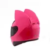 Nitrinos Capacete de Motocicleta Rosto Completo com Orelhas de Gato Personalidade de Cor Rosa Moda Tamanho M / L / XL / XXL