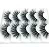 Cílios Falsos 2022 5/10 PARES Mink 3D chicote grosso Crisscross Maquiagem Eyelash Extensão Natural Volume Natural Falso Olho