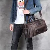 Sac de voyage en cuir véritable pour hommes, sac de voyage de styliste pour voyage d'affaires en plein air, sac de sport pour chaussures, café noir