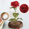 Rose em LED Glass Decorative Flowers Dome Forever Rose Rosas Rosas dos Namorados Dado das Mães Presente Romântico Especial 20220107 Q2