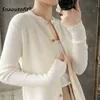 Snaoutofit Damenpullover, Rundhals-Woll-Cardigan, gestrickte Basis, einfarbig, koreanische Version, lockere Jacke, Sonderpreis 211217