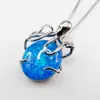 Sprzedawanie pięknych Zwierzęta 925 Sterling Silver Fire Opal Octopus Women039s Wisianek na prezent 2105248967651