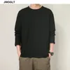 45KG-100KG Autumn New Men's T Shirt Casual Long Sleeve Regular Fit 100% Cotton Soft O-Neck Basic T Shirts 4XL 5XLTops Tees 210412