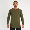 Camiseta de algodón a la moda para hombre, camisetas de manga larga para hombre, camisetas de otoño para hombre, camisetas de culturismo para gimnasio, camiseta informal para hombre, ropa deportiva 210421