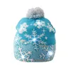 Led Christmas Stickad Pompom Beanie Hat Tröja Vinter Ftival Light-up Caps Kids Adults Xmas Party Gifts Caps