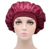 Mulheres Africanas Sólidas Cetim Cabelo Cap Bonde Silky Gorros Sleep Caps Elastic Band Turbante Cabeça Feminina Capa