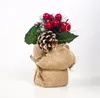 2021 HW415 décorations de pom-pom girl Simulation cônes de noël aiguilles de pin ornements en pot Table de noël créative