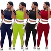 Yeni Yaz Kadın Kıyafetleri Nakış Trailtsits Kısa Kollu T-Shirts Mahsul Üstler+Pantolon İki Parçalı Set Artı Boyut 2xl Jogger Suit Sıradan Siyah Spor Giyim 4794