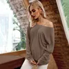 Kvinnor Långärmad T Shir Casual Solid O-Neck Shir Vår Sommar Lady's Kned Ouwear Shirs 210524