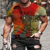 T-shirt casual da uomo a manica corta da uomo Street Style Stampa traspirante T-shirt da bambino Top sportivi colorati Boy Hiphop manica corta