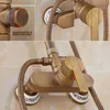 Antique Shower Set European-Style Vintage Head Brass Bathroom Faucet Household Top Spray Fixtures AT899 Sets