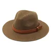 Panama Hasır Şapka Kadın Güneş Şapka Bayanlar Bahar Yaz Sunhat Erkekler Geniş Ağız Kap Erkek Caz Kapaklar Kadın Moda Açık Sea Beach Sunhats Man Chapeau Toptan 9 Renkler
