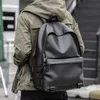 Fashion Men Leather Backpacks Black School Bags for Teenagers Boys College Book Bag Laptop Backpacks mochila masculina 210929