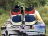 2022 정통 Union x High Og Nrg 로스 앤젤레스 1 블랙 발가락 블루 1S 남성 운동화 트레이너 Sneakers BV1300-106 BV1300-146