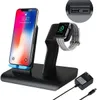 Phone Wireless Charger Stand 2 w 1 Ładowanie Dock Fit Do Watch Series 1 2 3 Kompatybilny z iPhone X XS Max XR 8 Plus Black Blue