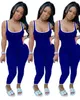 Kadın Eşofmanlar Seksi Sling Tulumlar Tasarımcı Yaz Katı Renk Kolsuz Yelek Uzun Pantolon Spor Rompers Kulübü Sıkı Moda Tulum