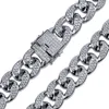 Vinregem Hiphop 925 Sterling Zilver 18 MM Gemaakt Moissanite Edelsteen Punk Cuba Chain Armband Mannen Vrouwen Bangl5174516