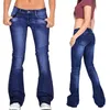 Höst Svart Flared Jeans Kvinnor Casual Vintage Skinny Låg Midja Bell Bottom Mom Jeans Koreanska Slim Denim Trousers Y2K Pants