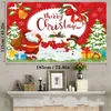 180*95cm Merry Christmas Banner Flags Large Fabric Xmas Backdrop Decor Holiday Background Banners New Year Party Decoration Supplies 4946 Q2