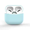 Siamesed Katı Renkler Yumuşak Silikon Koruyucu Kılıflar Apple Airpods 3 Kapak Coque Için