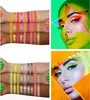 Paleta de sombras de ojos Brand Neon Obsessions, 9 tonos altamente pigmentados para mates, brillos metálicos cremosos, textura suave y mezclable naranja, rosa o verde-neón