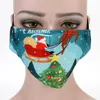 Adult Face Mask Christmas Cotton Masks Black Santa Claus Deer Anti-Dust Breathable Protective Facemask Man Woman Wearing Festival