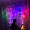 LED Novelty Lighting Up Bobo Balloons Rose Bouquet Wedding Transparent Light Ball Glow Bubble Balloon String Lights Valentine's Day Party Decor DIY Gifts oemled