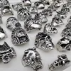 100pc Skull Rings For Men Hip Hop Ring Man Hiphop Jewelry Bulk 2021 Trend Male Gifts Wholesale