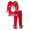 Home Clothes Baby Reindeer Tree Pattern Long Sleeve T-shirt Dress And Pants Two Piece Xmas Outfits Set Girls Clothing ZWL267