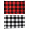 Plaid Table Mat Placemat Red Black Plaid Table Cutlery Christmas Decoration Place Mat Tablecloth Xmas Home Party Decorations 44*29cm DAF95