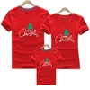 Titta julgran mamma och jag kläder tecknad matchande familj kläder mamma dotter far baby t-shirt 210417
