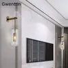 Lámparas Led de cristal doradas montadas en la pared para el hogar, Loft, dormitorio, decoración, lámpara de baño, luces de espejo, accesorio de iluminación para exteriores, Luminarias AC