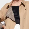 Primavera e outono longo europeu americano windbreaker casual jaqueta feminina 210914