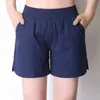 Sommar shorts casual chic 6-färg bomull linne ungdom kvinnor gata hög midja sommar 210719