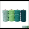 Verktyg Konst, Hantverk Gåvor Garden Drop Leverans 2021 M 100Percent Cotton Färgglada Cord Rope Beige Twisted Craft Rame String DIY Home Textile